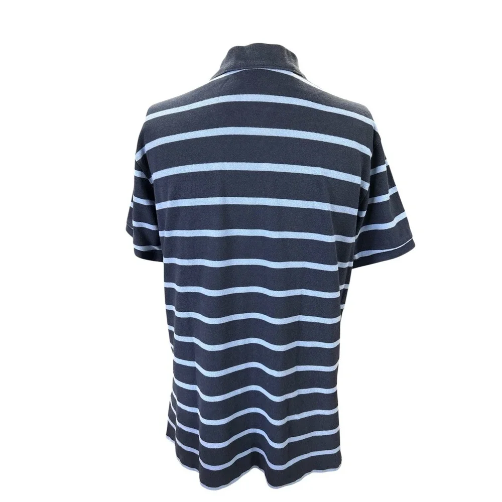 POLO by Ralph Lauren Mens Polo Shirt XL Blue Striped Short Sleeve